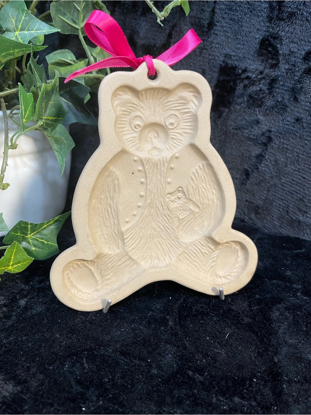 Teddy Bear Ceramic Bake Mold in Beige